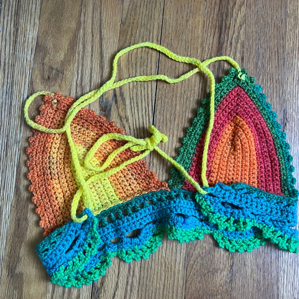 Colorful Crochet Halter Top - Picture 3 of 3